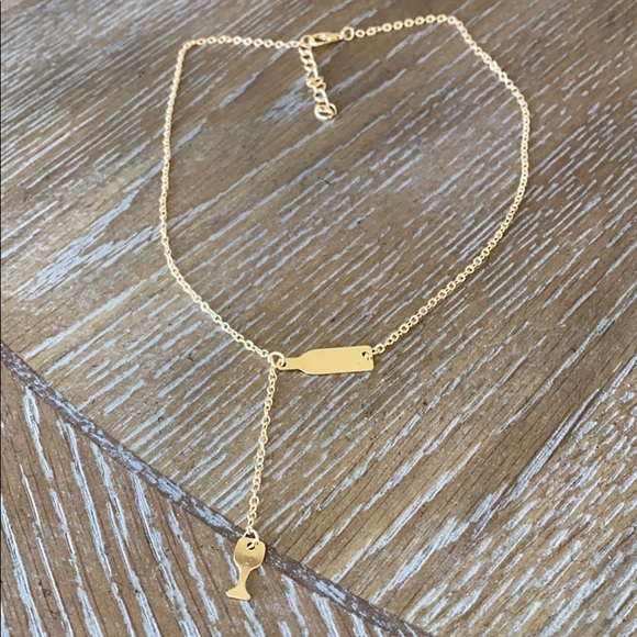 Gold wine bottle simple necklace - Picture 5 of 6